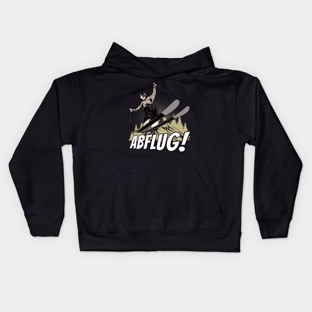 Abflug Skifahren Wintersport Skiurlaub Skifahrer Kids Hoodie by Foxxy Merch